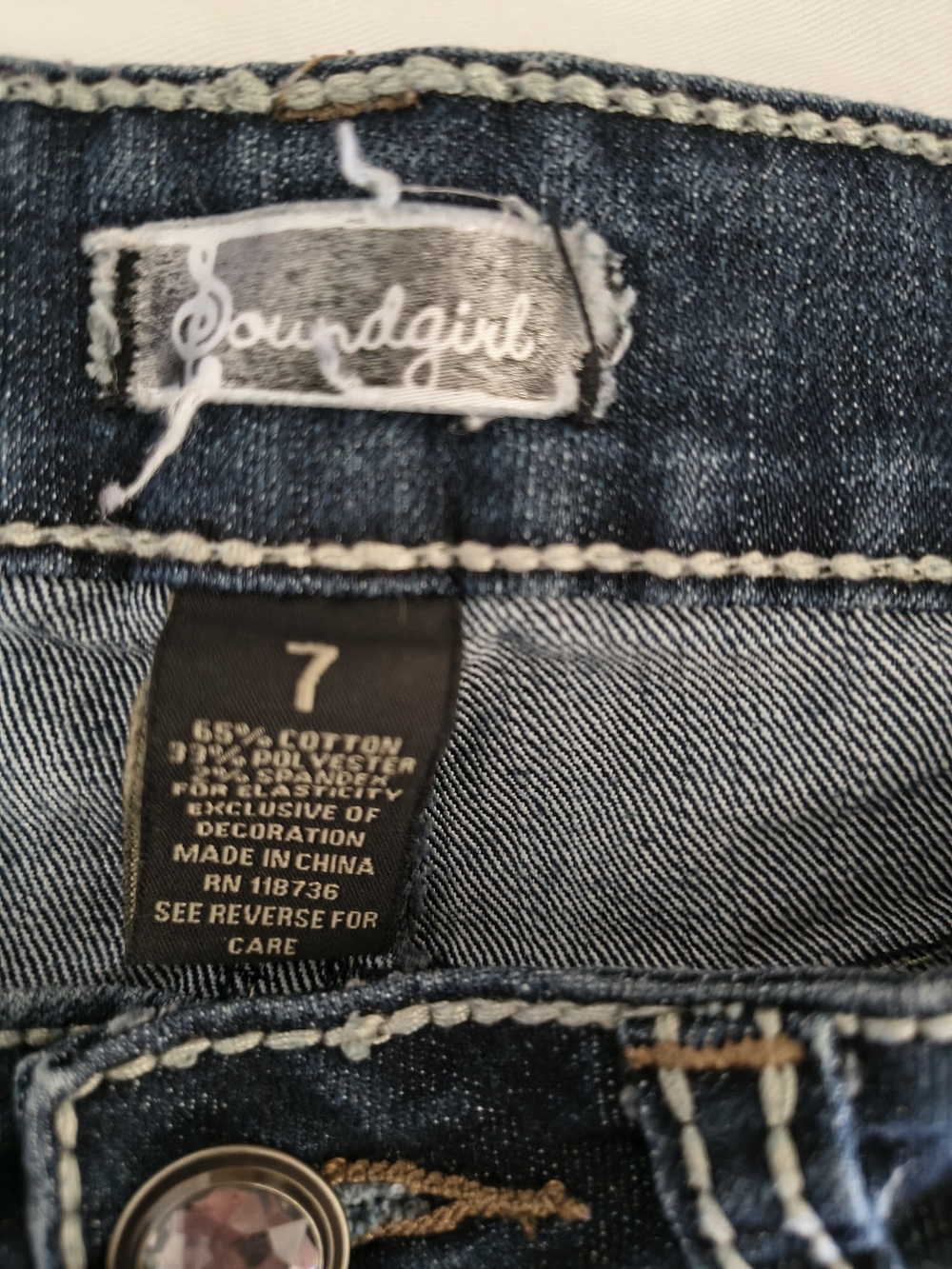 Soundgirl Dark Blue Bootcut Jeans with Embellished Pocket - Picture 5 of 5